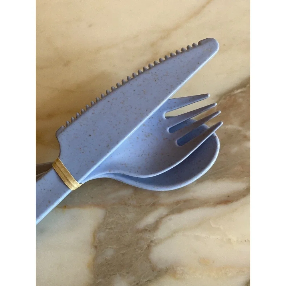 NEW HIP Blue Green Travel Cutlery Set With Case